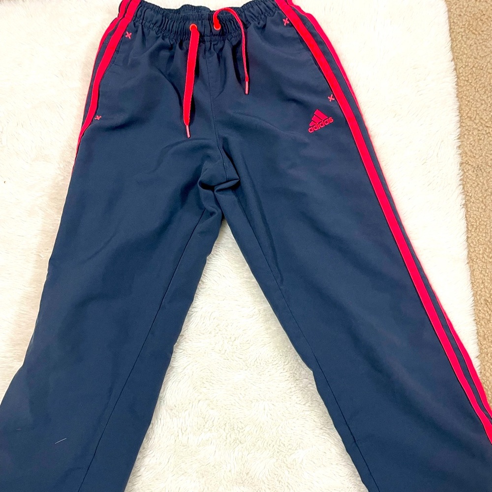 Adidas Pink and Navy Nylon pants